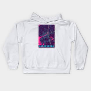 Gothenburg Neon City Map Kids Hoodie